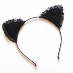 Black Lace Kitten Ears Head..