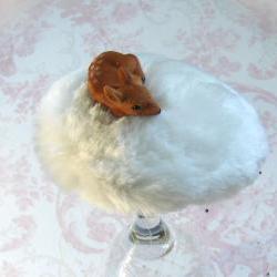 Snow Fawn Cocktail Hat.